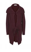 Designer-Kuschel-Longtrickjacke bordeaux