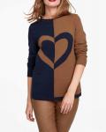 Designer-Kuschel-Pullover camel-marine