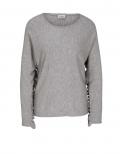 Designer-Kuschel-Pullover mit Rüschen grau