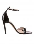 Designer-Lackledersandalette schwarz