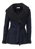 Designer-Lammfelllook-Jacke marine