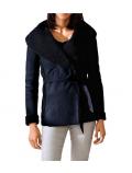 Designer-Lammfelllook-Jacke marine