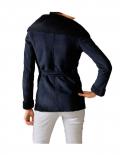 Designer-Lammfelllook-Jacke marine