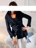 Designer-Lammfelllook-Jacke marine