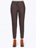 Designer-Lammnappa-Lederhose schoko