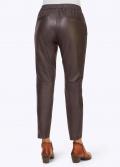 Designer-Lammnappa-Lederhose schoko