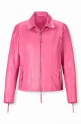 Designer-Lammnappa-Lederjacke pink