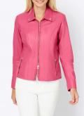 Designer-Lammnappa-Lederjacke pink