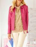 Designer-Lammnappa-Lederjacke pink