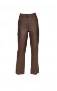 Designer-Lammnappaleder-Cargohose cognac