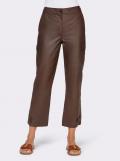 Designer-Lammnappaleder-Cargohose cognac