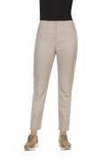 Designer-Lammnappaleder-Hose beige