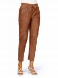 Designer-Lammnappaleder-Hose cognac