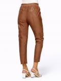 Designer-Lammnappaleder-Hose cognac