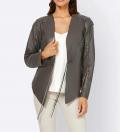 Designer-Lammnappaleder-Jacke taupe