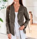 Designer-Lammnappaleder-Jacke taupe