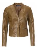 Designer-Lammnappalederblazer cognac