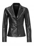 Designer-Lammnappalederblazer schwarz