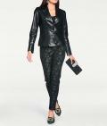 Designer-Lammnappalederblazer schwarz