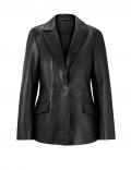 Designer-Lammnappalederblazer schwarz