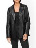Designer-Lammnappalederblazer schwarz