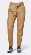 Designer-Lammnappalederhose mit Gürtel camel