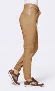 Designer-Lammnappalederhose mit Gürtel camel