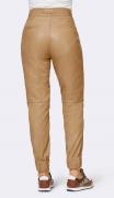 Designer-Lammnappalederhose mit Gürtel camel