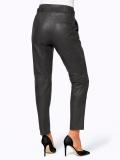 Designer-Lammnappalederhose mit Gürtel graphit