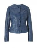 Designer-Lammnappalederjacke blau