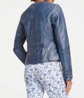 Designer-Lammnappalederjacke blau