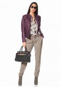 Designer-Lammnappalederjacke bordeaux