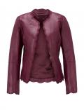 Designer-Lammnappalederjacke bordeaux