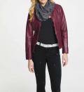 Designer-Lammnappalederjacke bordeaux