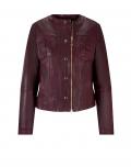 Designer-Lammnappalederjacke burgund