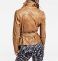 Designer-Lammnappalederjacke camel