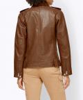 Designer-Lammnappalederjacke cognac