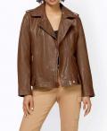 Designer-Lammnappalederjacke cognac
