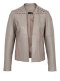 Designer-Lammnappalederjacke helltaupe