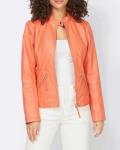 Designer-Lammnappalederjacke mandarine