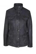 Designer-Lammnappalederjacke marine