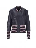 Designer-Lammnappalederjacke marine-bunt