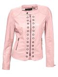 Designer-Lammnappalederjacke rosa