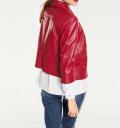 Designer-Lammnappalederjacke rot