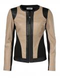 Designer-Lammnappalederjacke sand