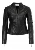 Designer-Lammnappalederjacke schwarz