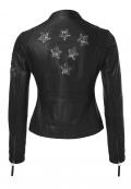 Designer-Lammnappalederjacke schwarz