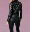 Designer-Lammnappalederjacke schwarz