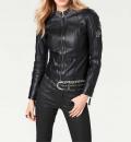 Designer-Lammnappalederjacke schwarz