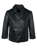 Designer-Lammnappalederjacke schwarz